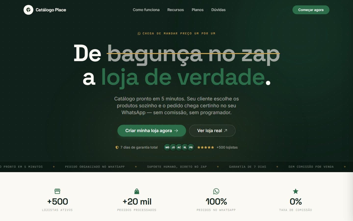 Site do Catálogo Place